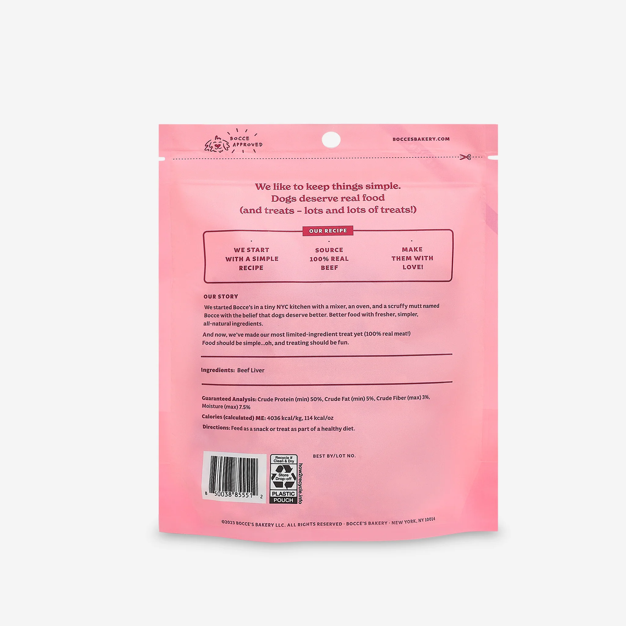 Bocce's Freeze Dried Beef Liver Treat 3oz
