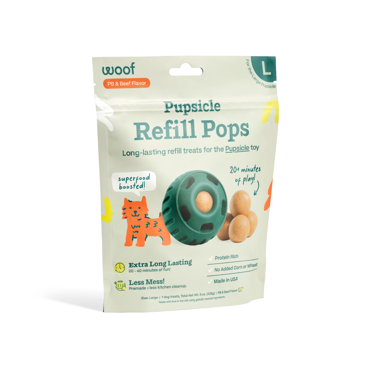Woof Pupsicle Refill Pops PB & Beef Recipe
