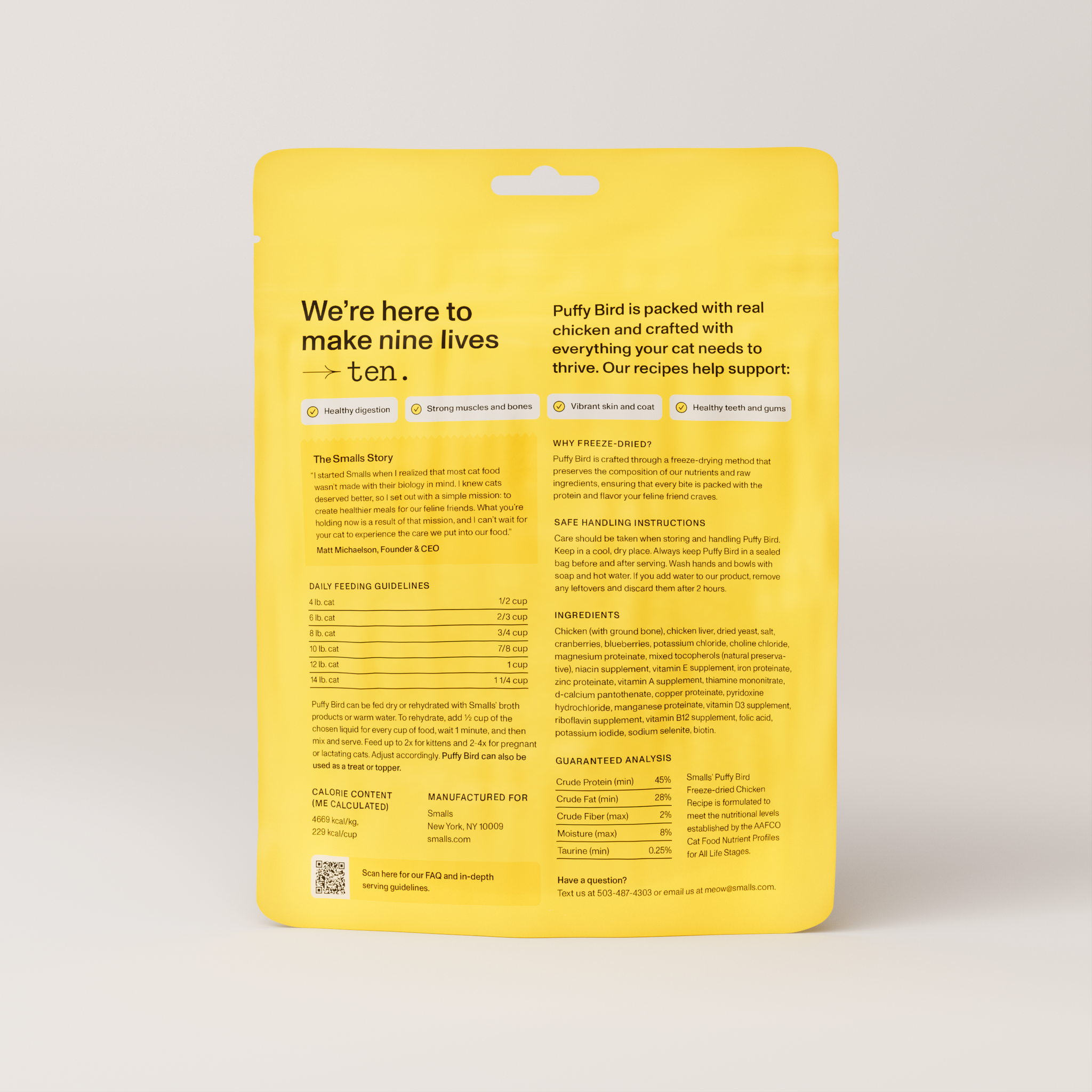 Smalls Cat Freeze Dried Puffy Bird Chicken