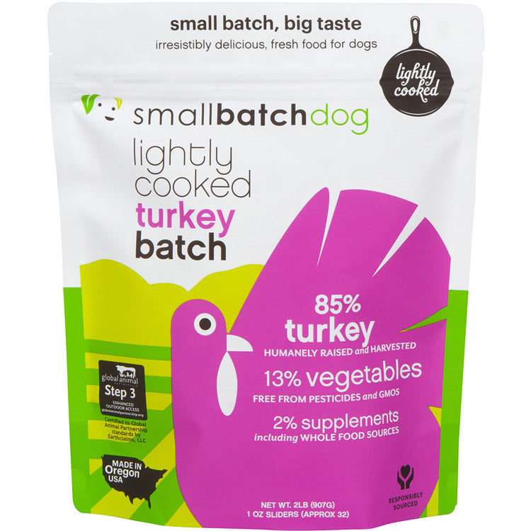 SmallBatch Lightly Cooked Dog Food Turkey