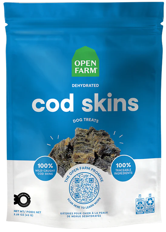 Open Farm Dehydrated Cod Skins Treats 2.25oz