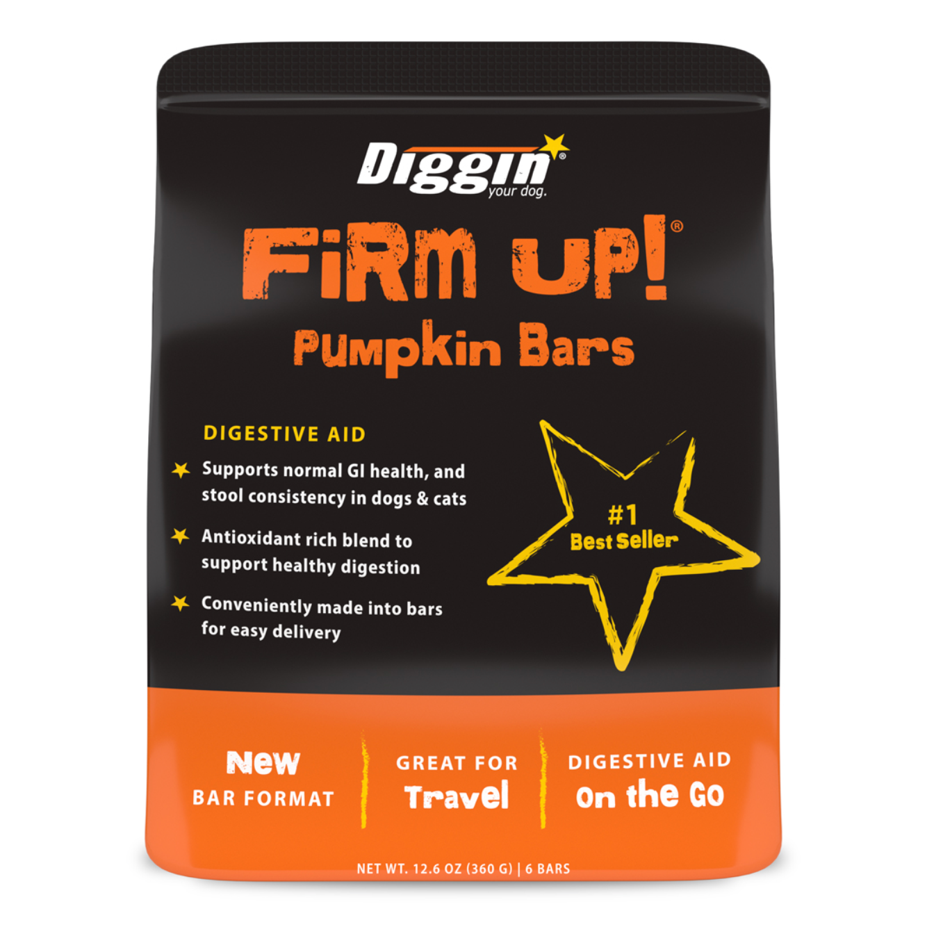Diggin Your Dog Firm Up Pumpkin Bar 6 Pack