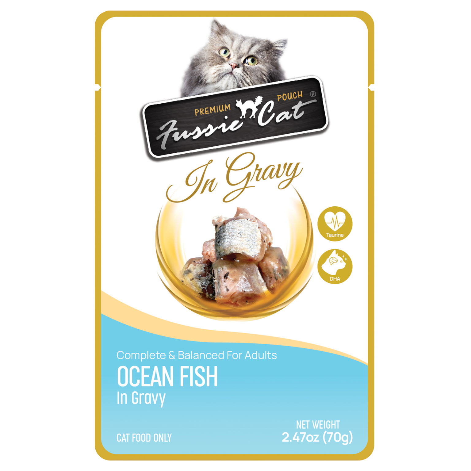Fussie Cat Pouch Oceanfish In Gravy 2.47oz