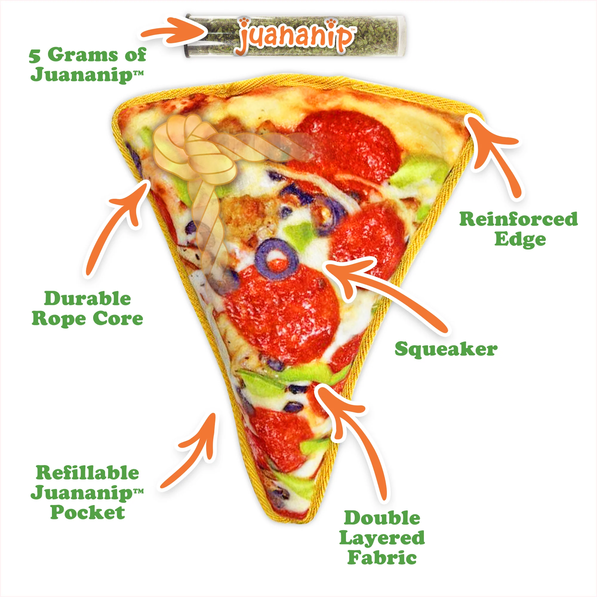 Doggijuana Tuffer Chewer Supreme Pizza Dog Toy