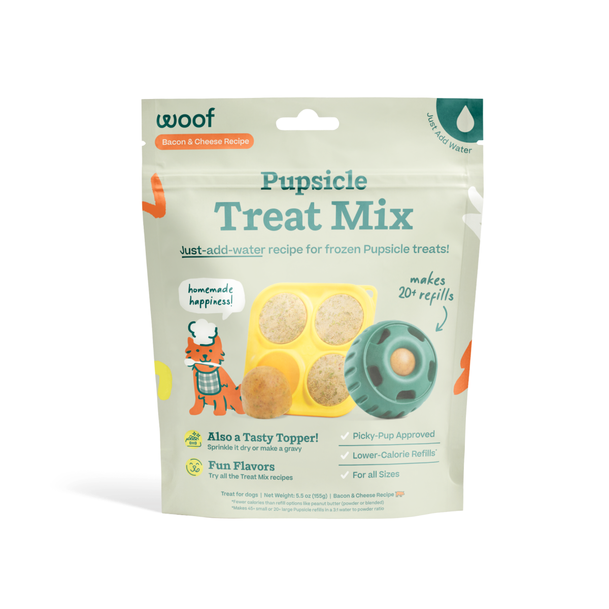 Woof Pupsicle Treat Mix Bacon & Cheese 5.5oz