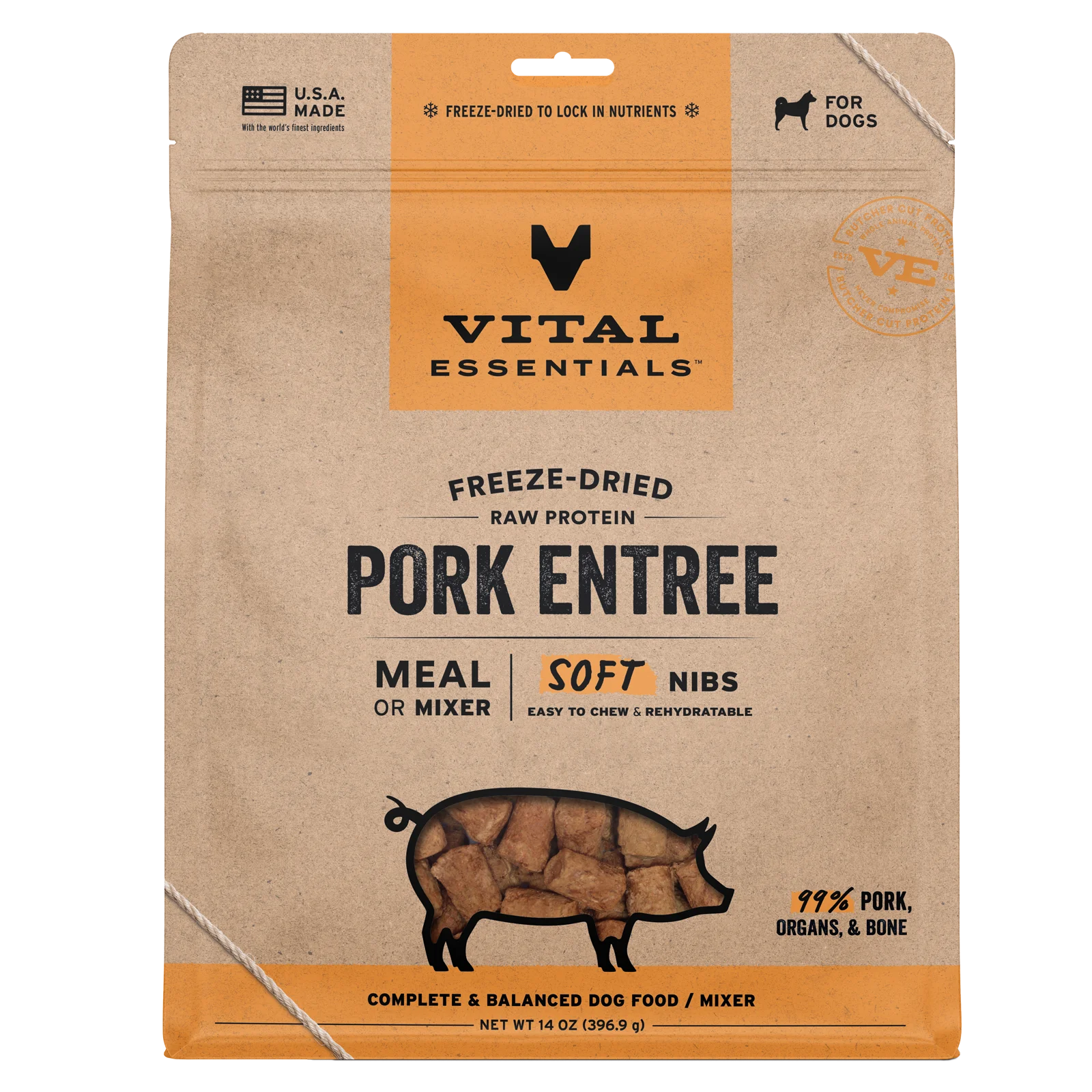 Vital Essentials Freeze Dried Soft NIBS Pork 14oz