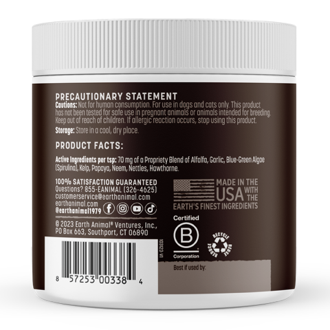 Earth Animal Daily Herbal Internal Powder Yeast Free 8oz