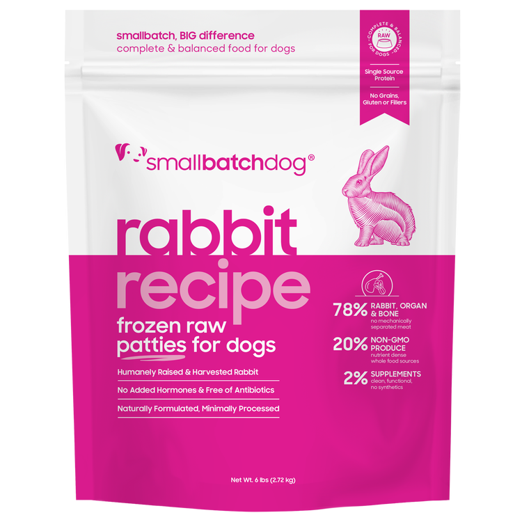 SmallBatch Raw Dog Food Rabbit Patties 6lb