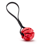 Dogline Rubber Spiral Ball With Biothane Handle Red & Black