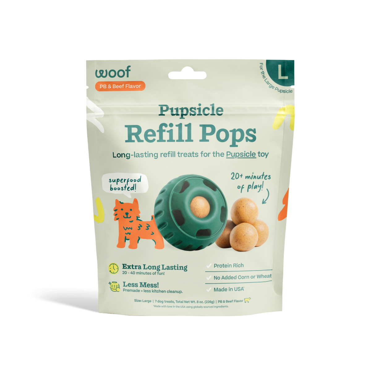 Woof Pupsicle Refill Pops PB & Beef Recipe