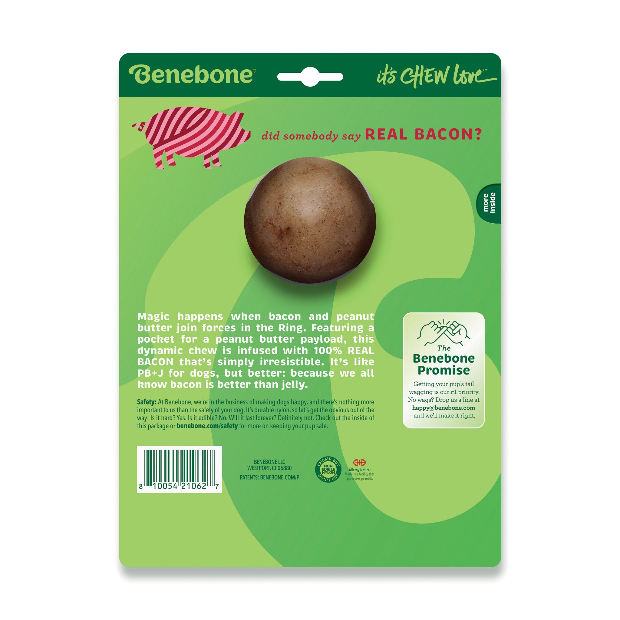 Benebone Dog Chew Ring Bacon