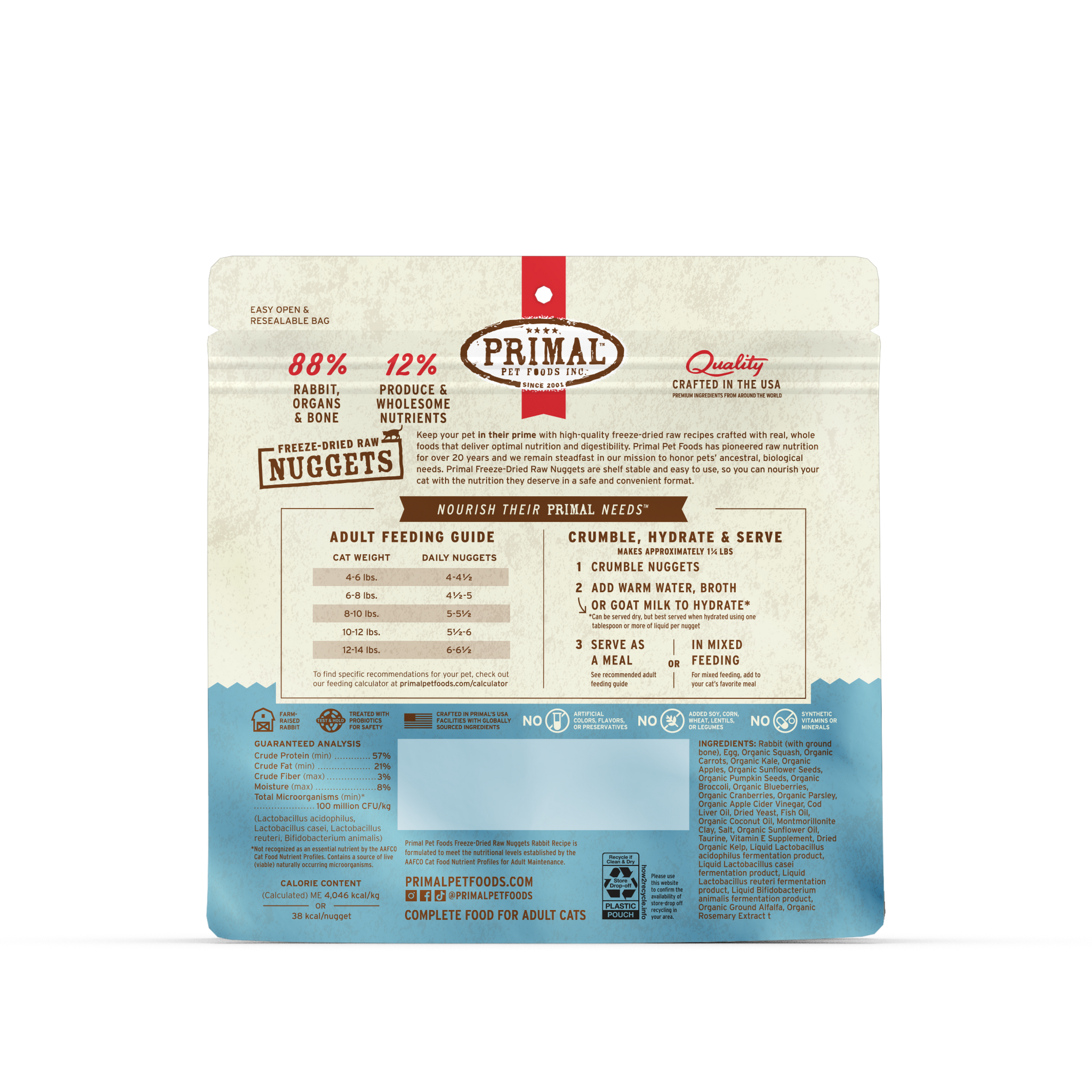 Primal Freeze Dried Cat Food Rabbit