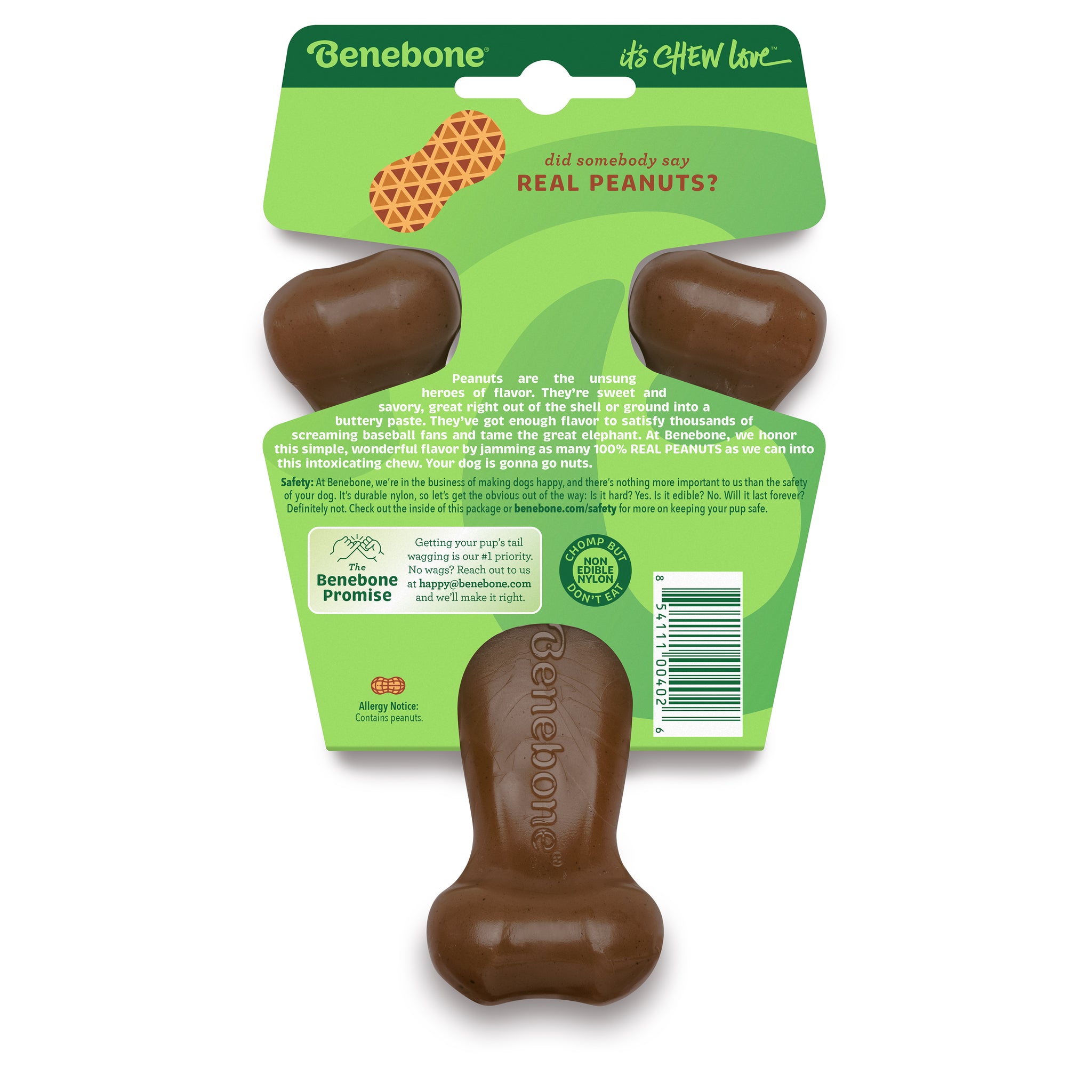 Benebone Dog Chew Wishbone Peanut Butter