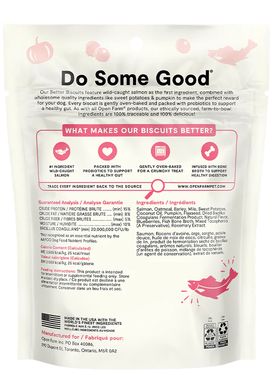 Open Farm Better Biscuits Salmon & Oatmeal Recipe 8oz