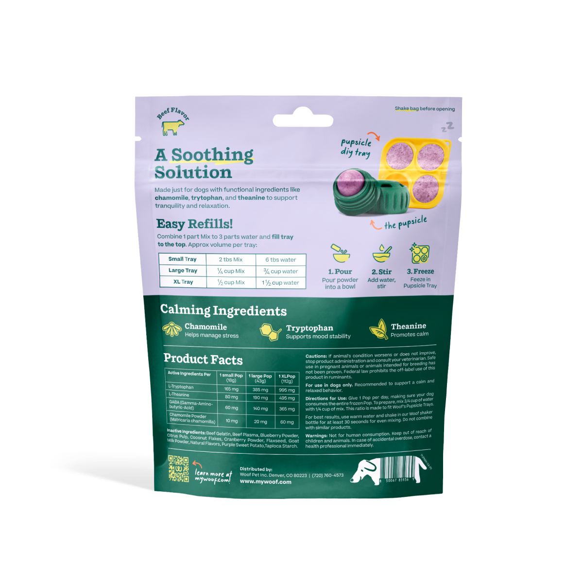 Woof Pupsicle Treat Mix Calming 5.5oz