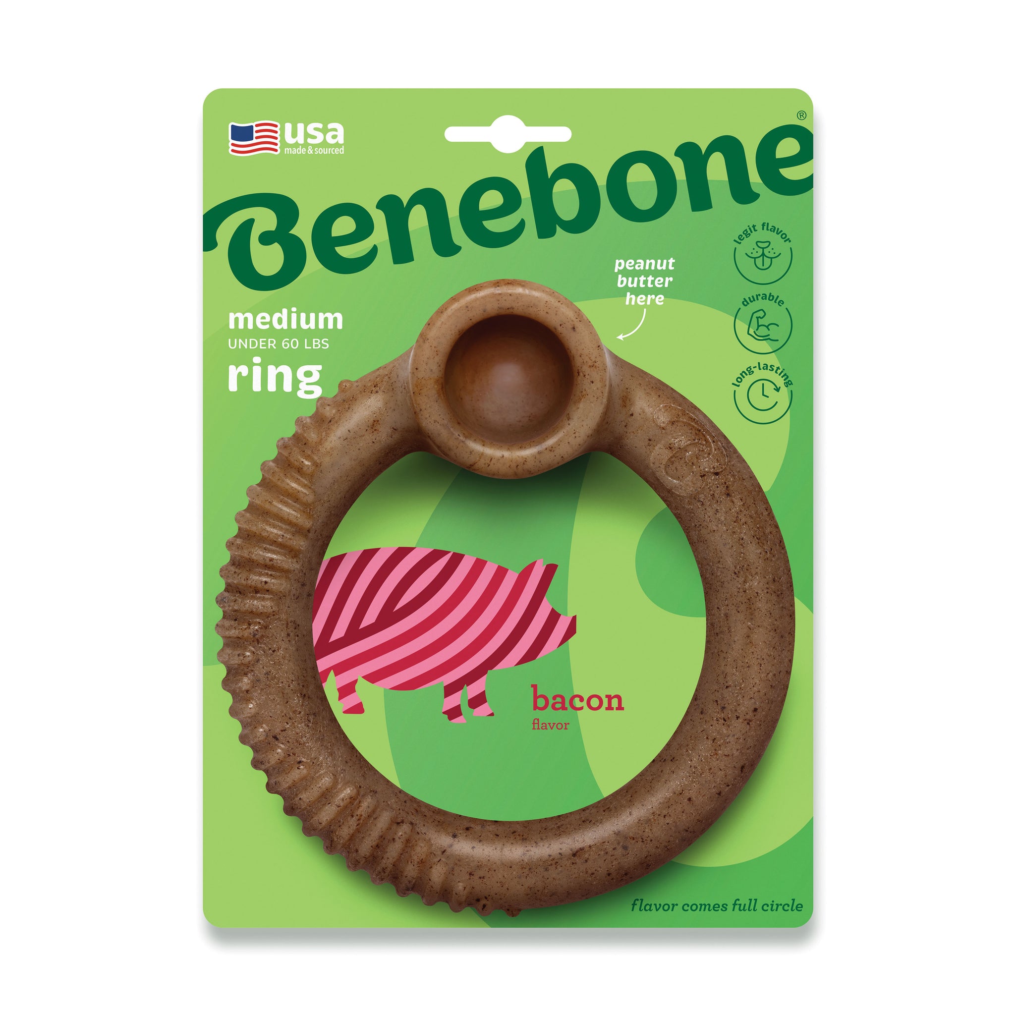 Benebone Dog Chew Ring Bacon