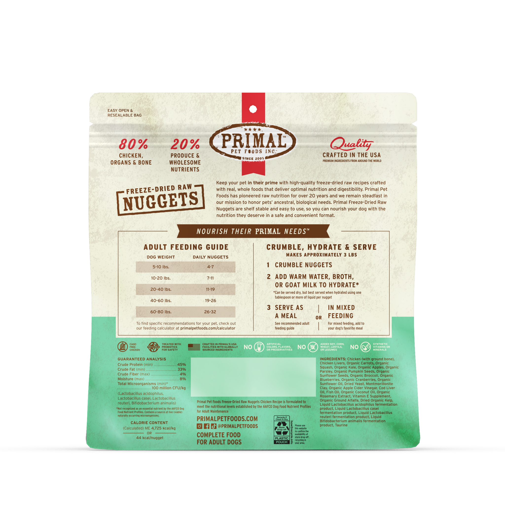 Primal Freeze Dried Dog Food Chicken