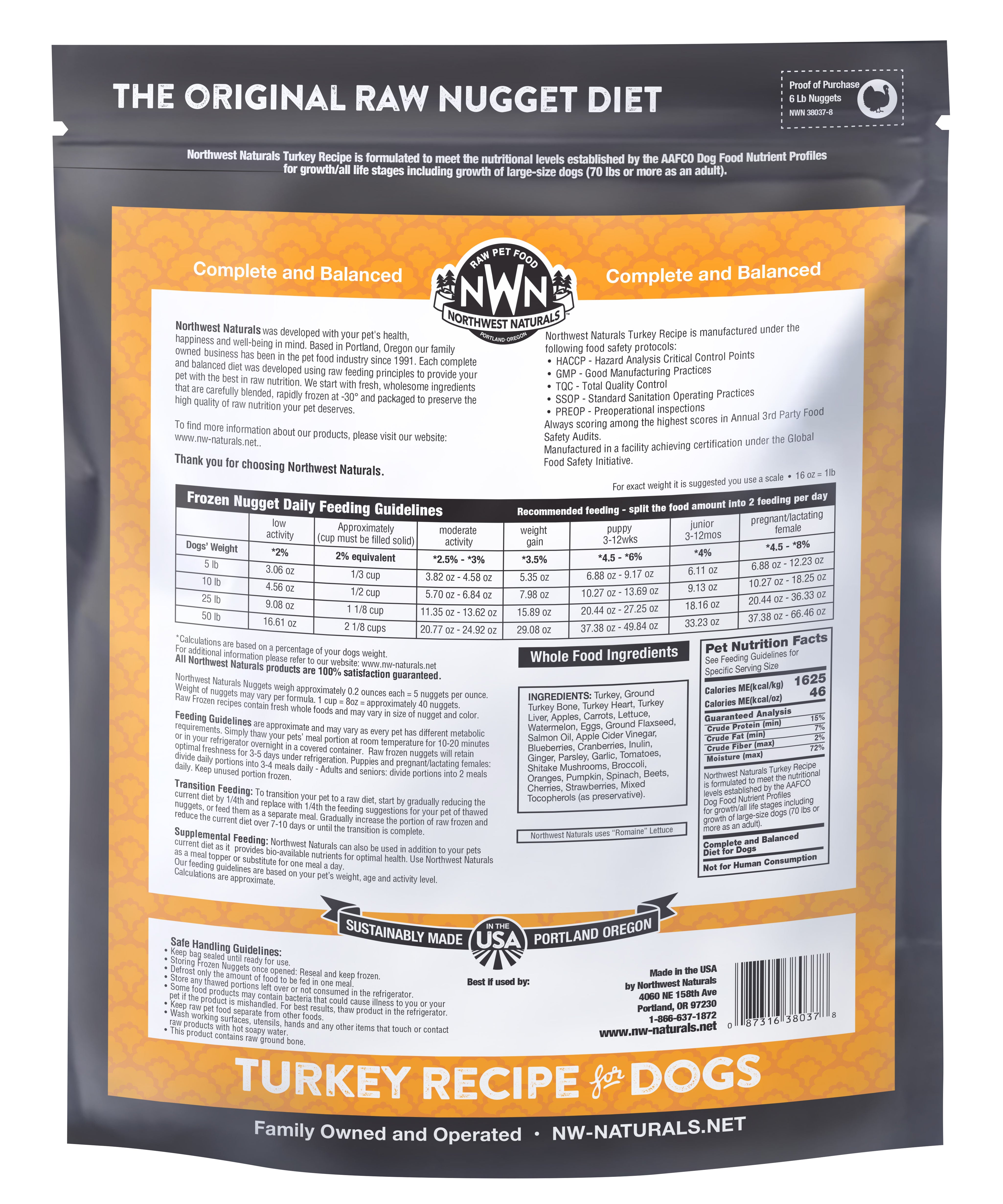 Northwest Naturals Raw Turkey Nuggets 6lb