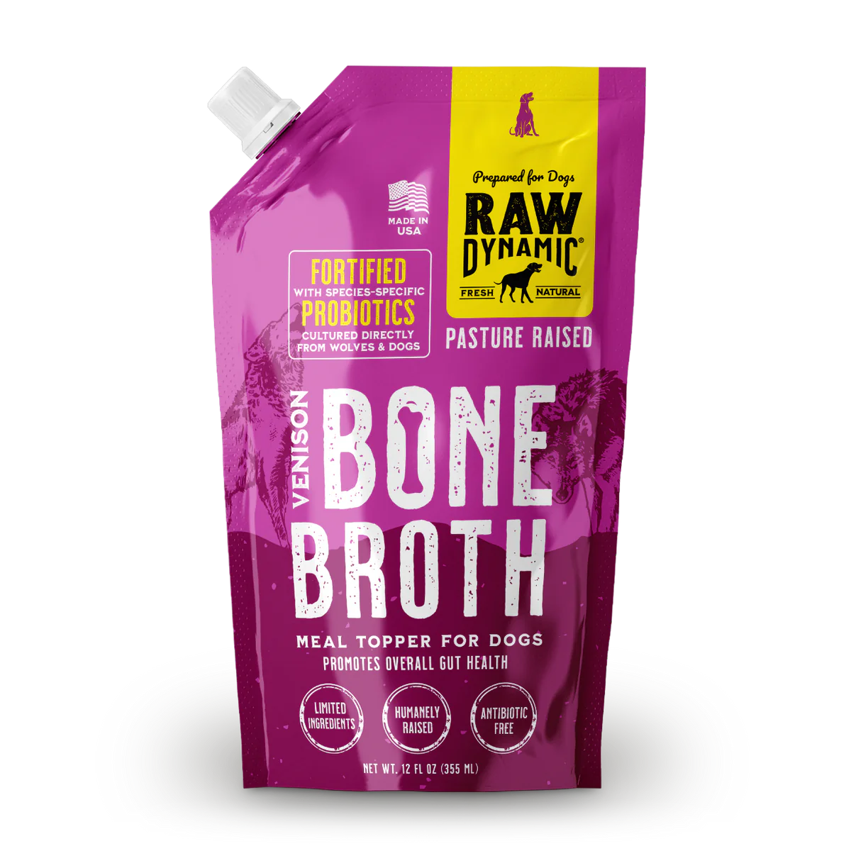 Raw Dynamic Frozen Venison Bone Broth 12oz