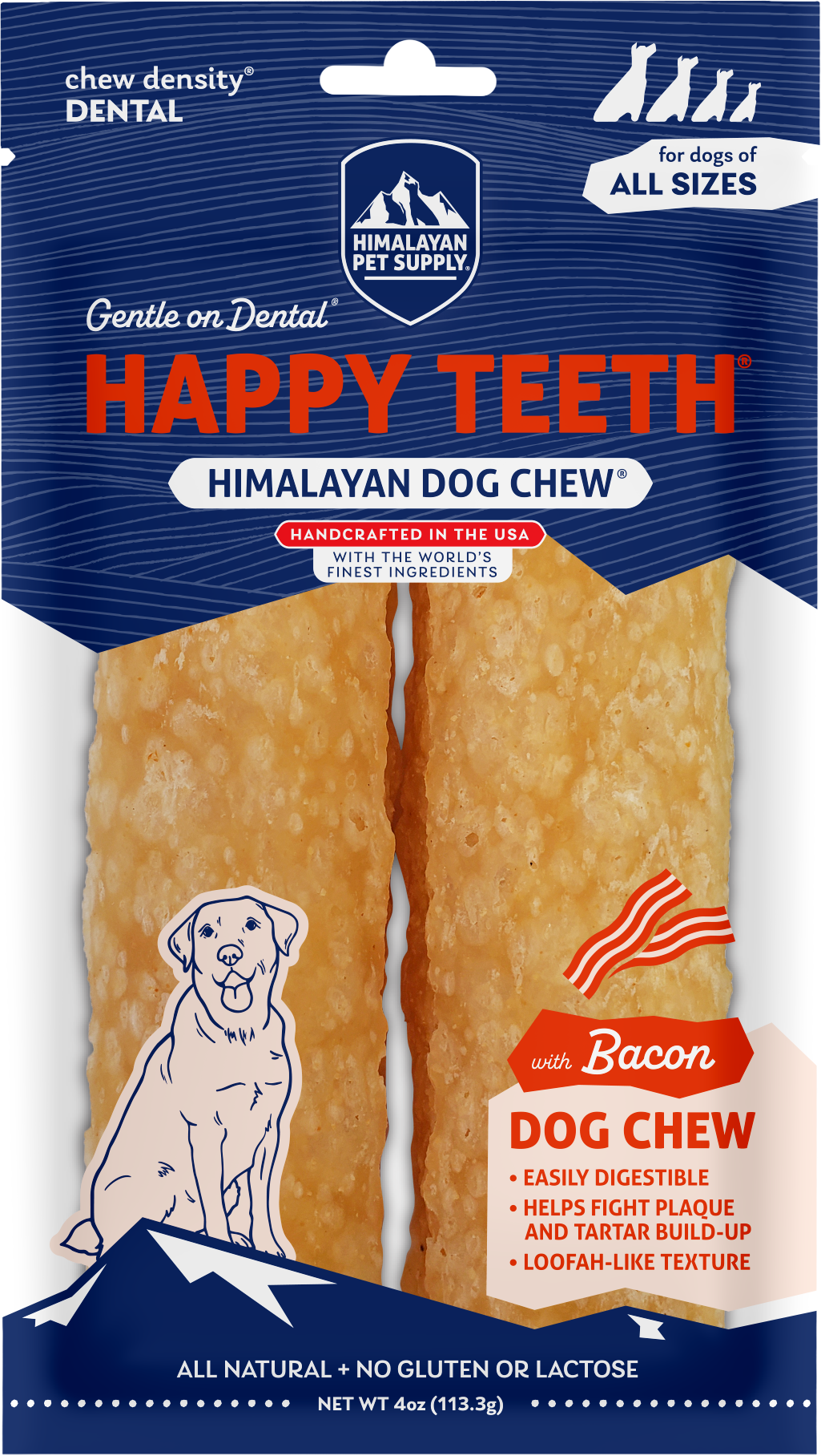 Himalayan Pet Happy Teeth Bacon Chews Large 2 Pack