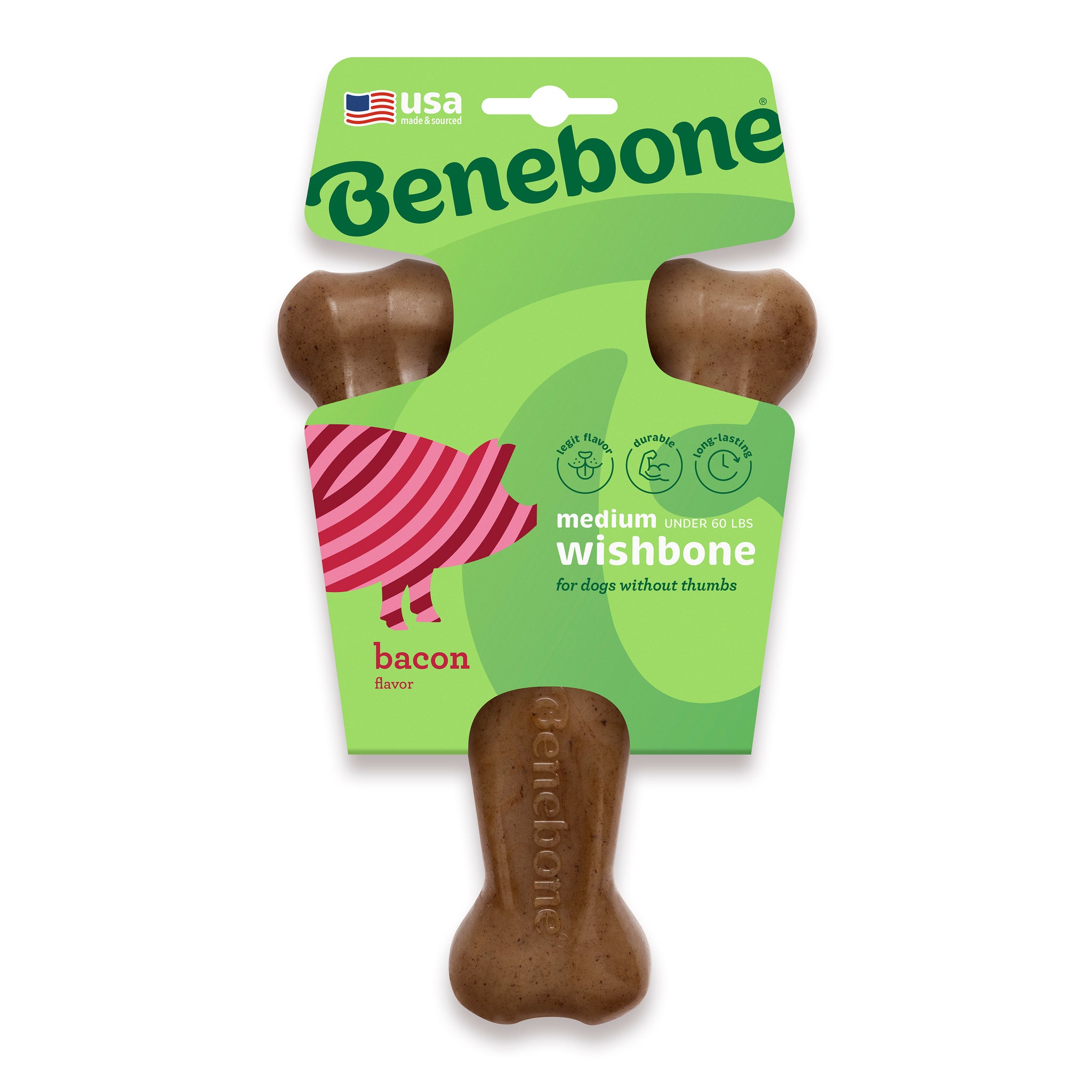 Benebone Dog Chew Wishbone Bacon