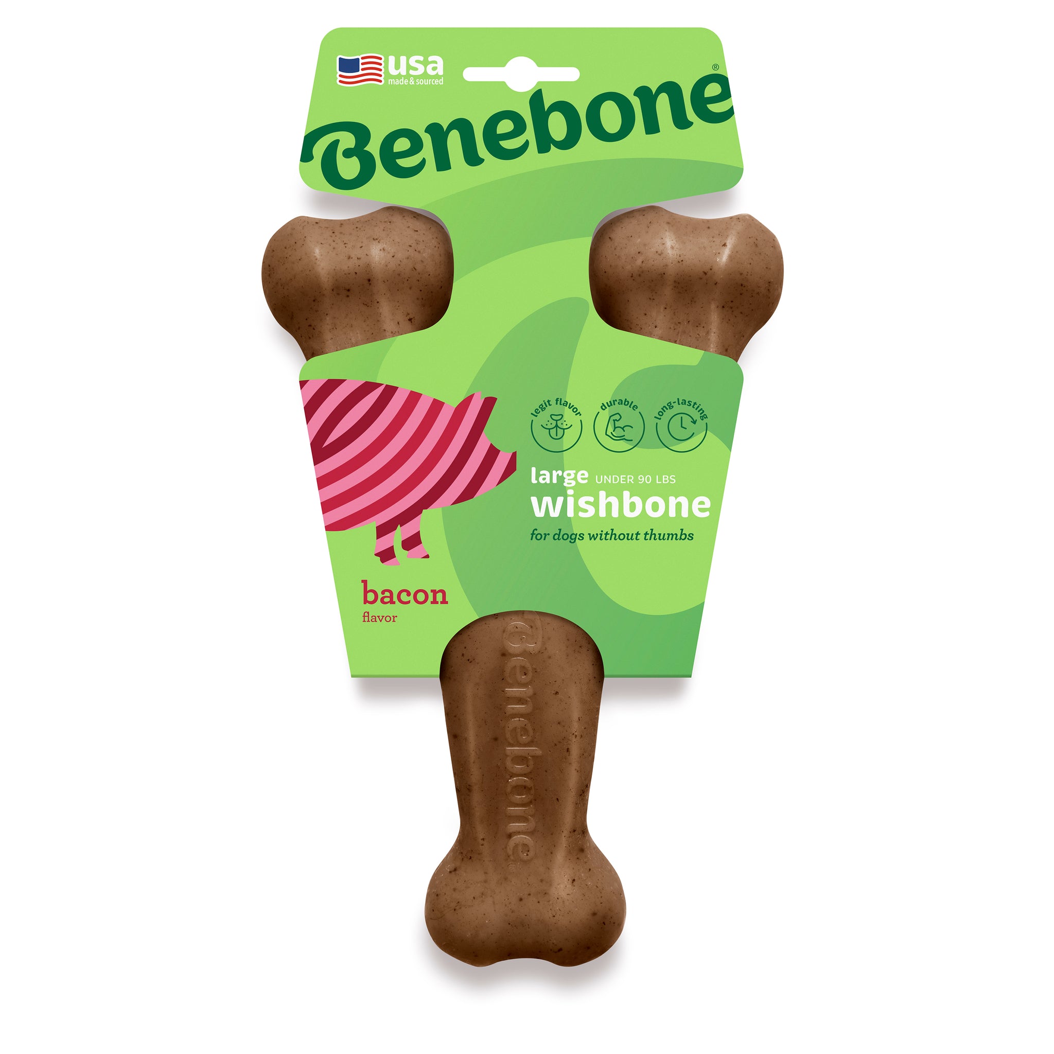 Benebone Dog Chew Wishbone Bacon