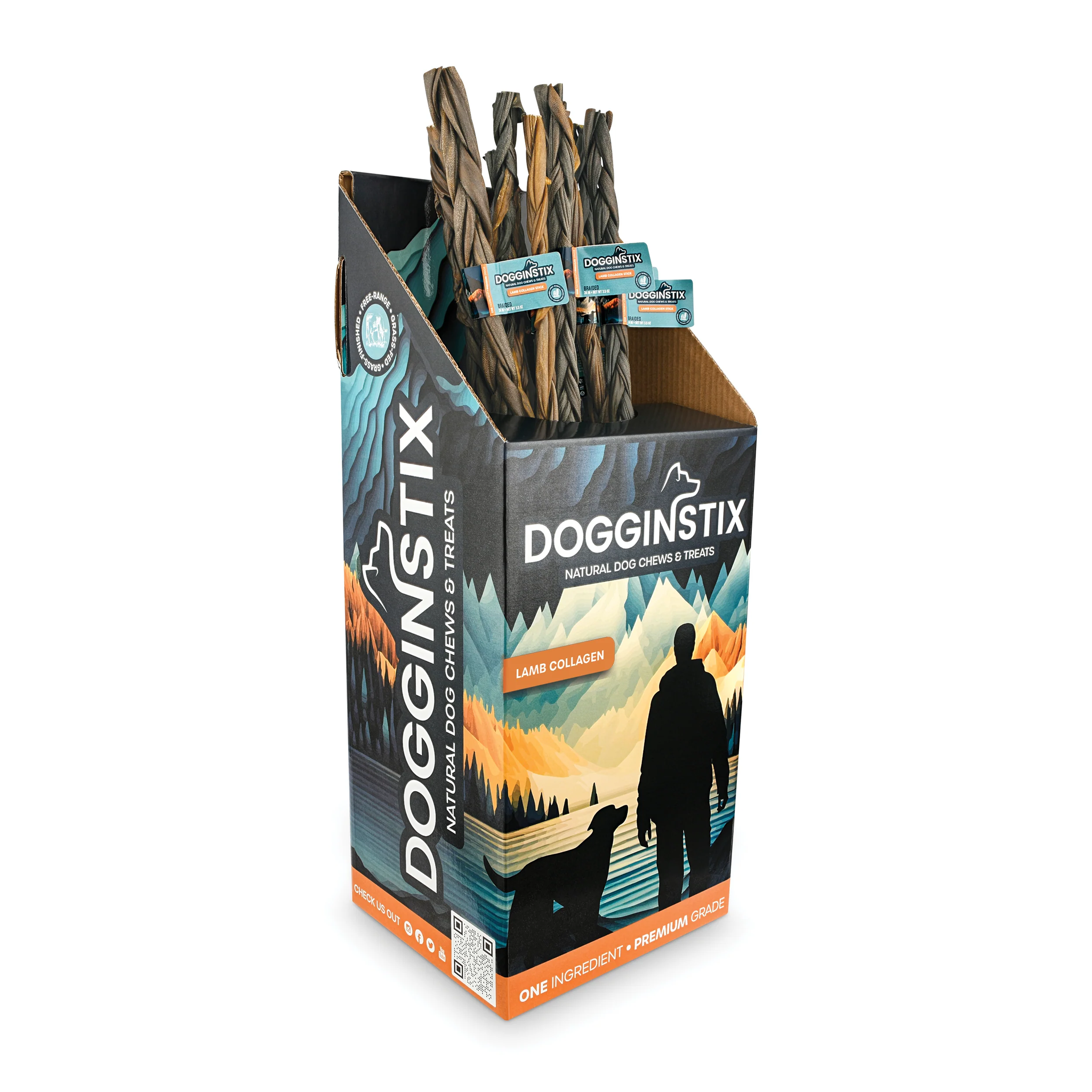 Dogginstix Braided Lamb Collagen Stick 24in