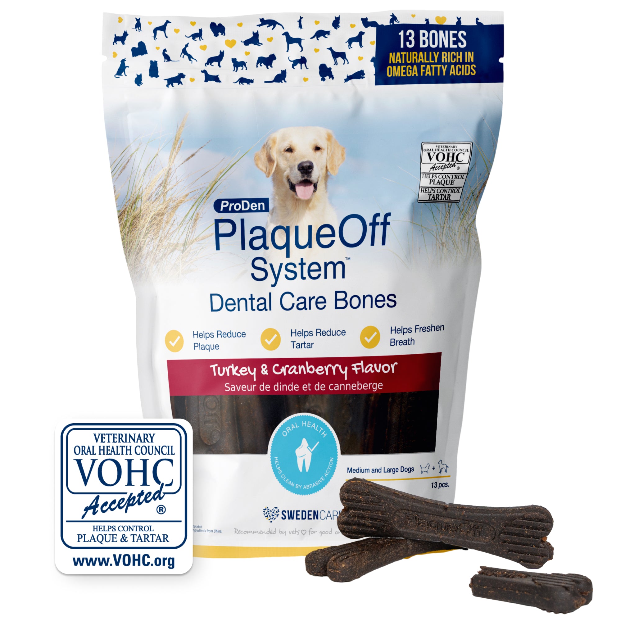Plaque Off Turkey & Cranberry Dental Treats 17oz