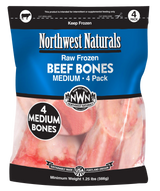 Northwest Naturals Raw Beef Bone 3-5 Inch 4 Pack
