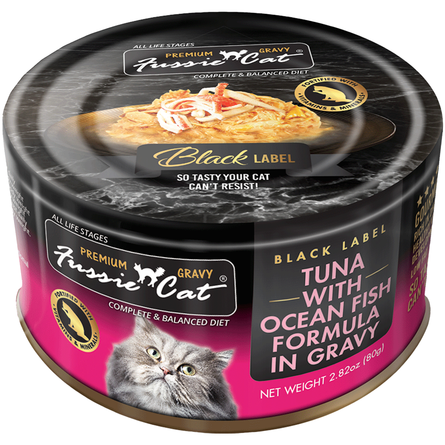 Fussie Cat Canned Tuna With Ocean Fish & Gravy 2.8oz