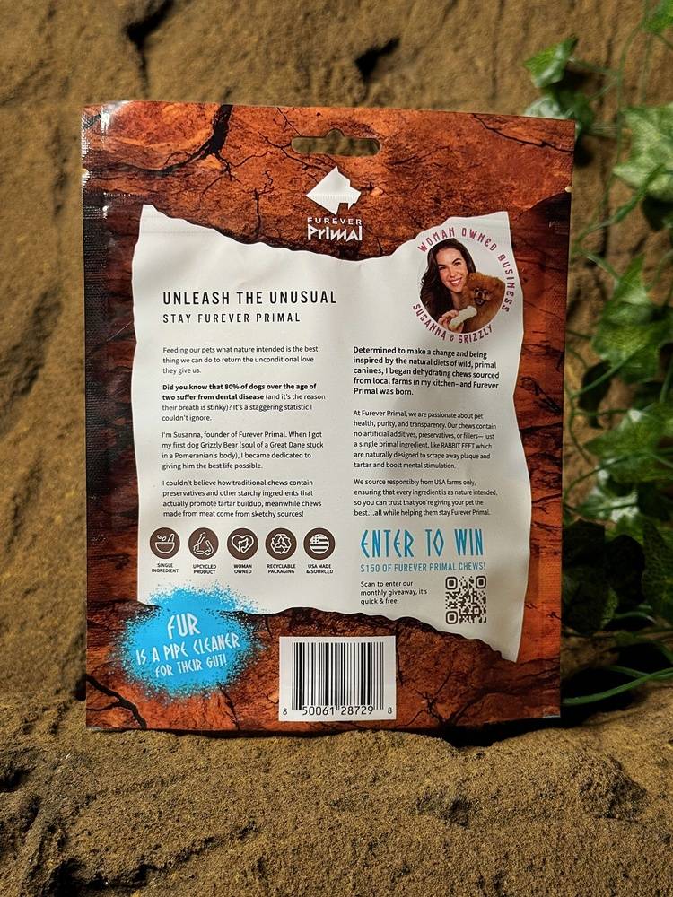 Furever Primal Rabbit Feet 6 Count