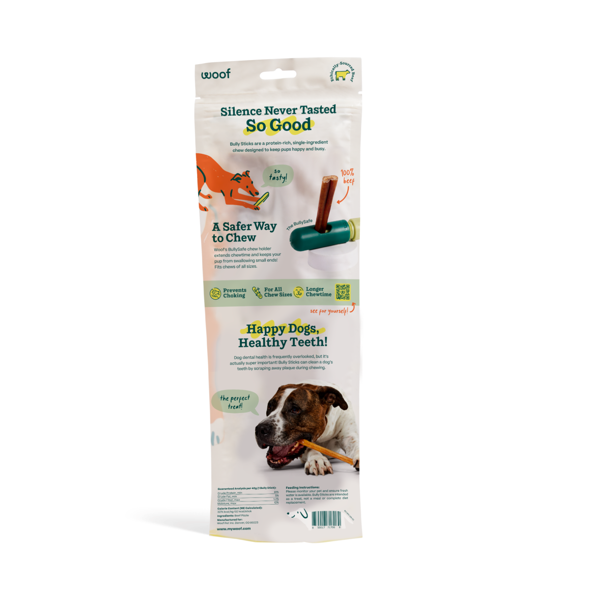 Woof BullySafe Free Range Bully Sticks 12in 5 Pack