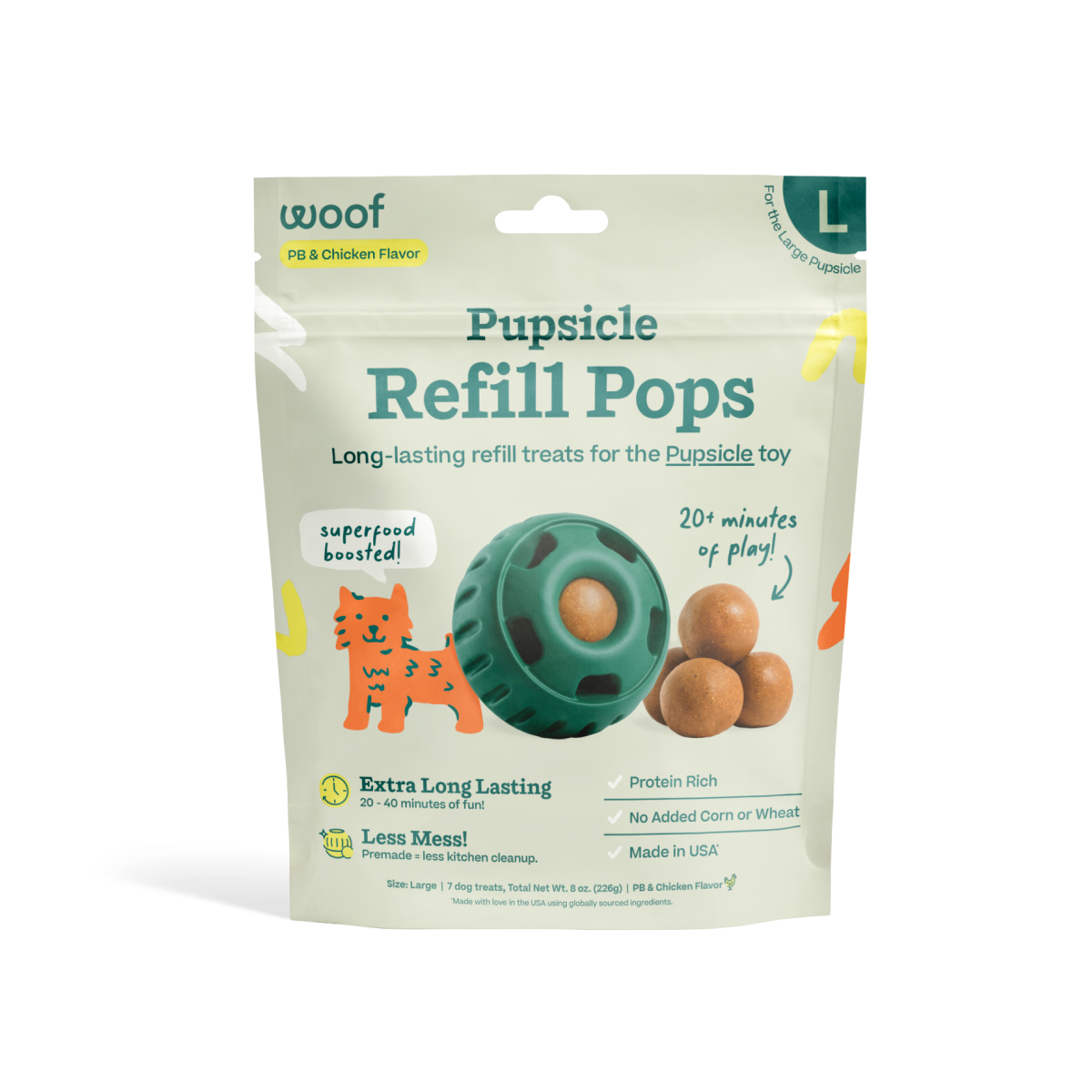 Woof Pupsicle Refill Pops PB & Chicken
