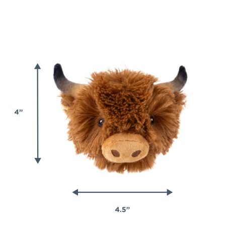 Tall Tails 2-in1 Highland Cow Head Fetch Dog Toy