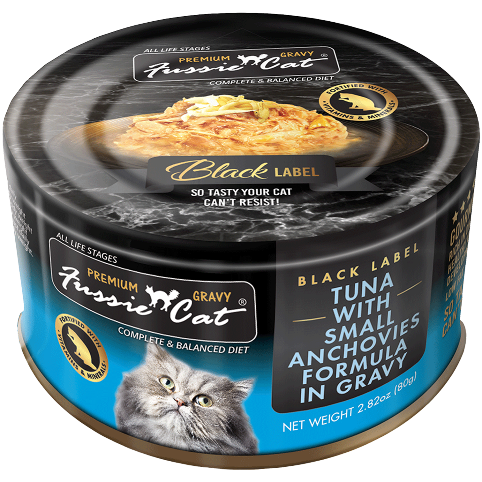 Fussie Cat Canned Tuna With Small Anchovies & Gravy 2.8oz