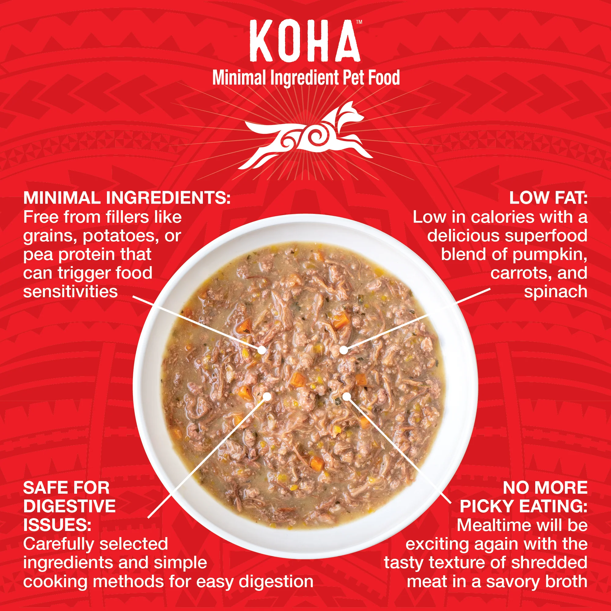 Koha Canned Dog Food Pure Shreds Beef 12.5oz