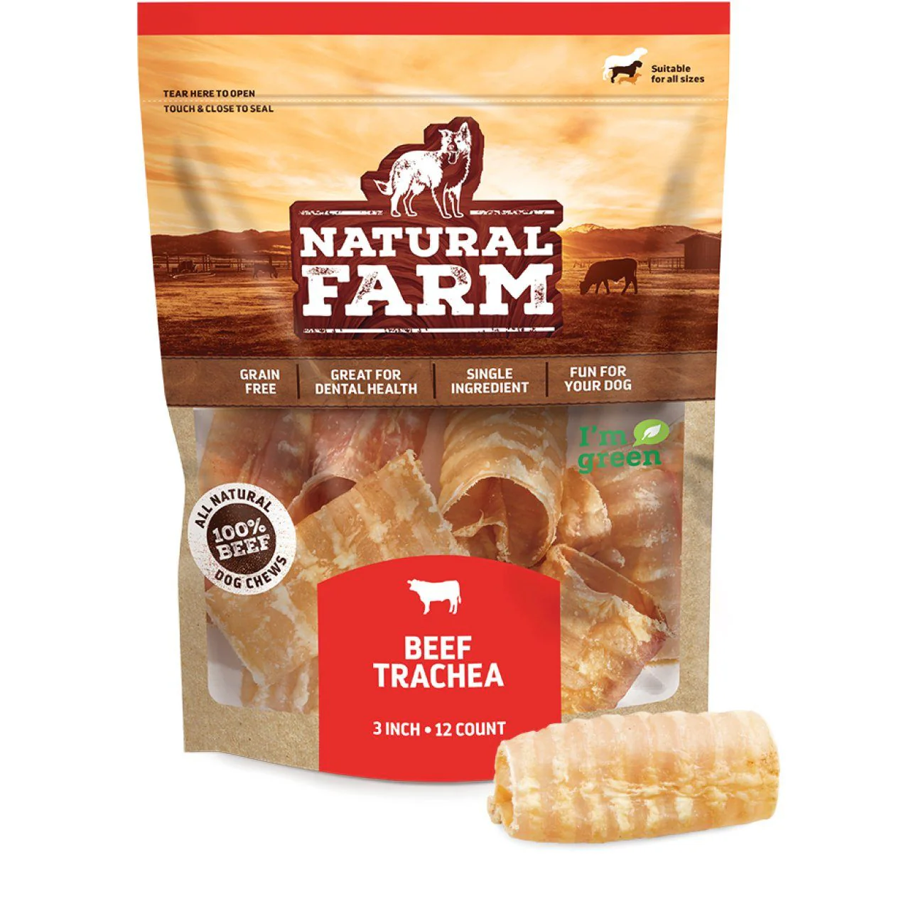 Natural Farm Beef Trachea 3in 12pk