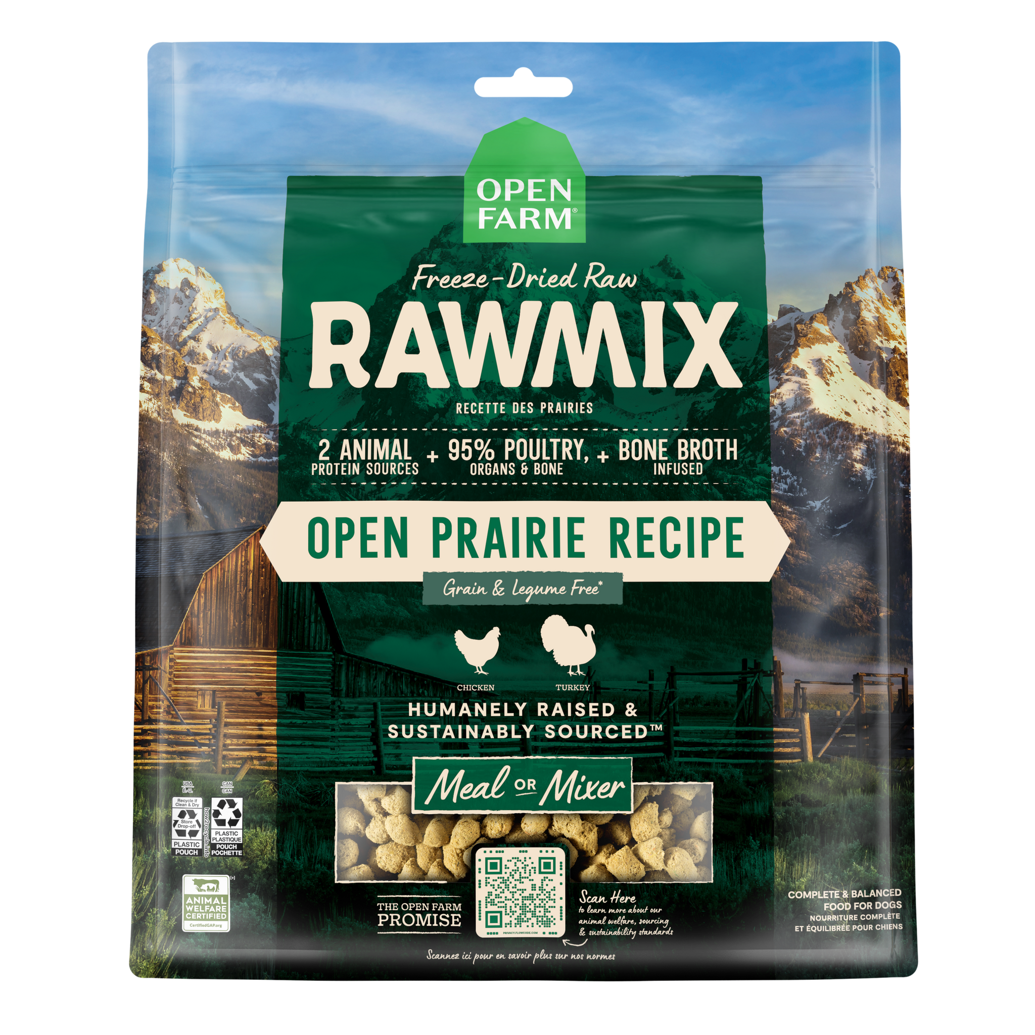 Open Farm Freeze Dried RawMix Open Praire Recipe 13.5oz