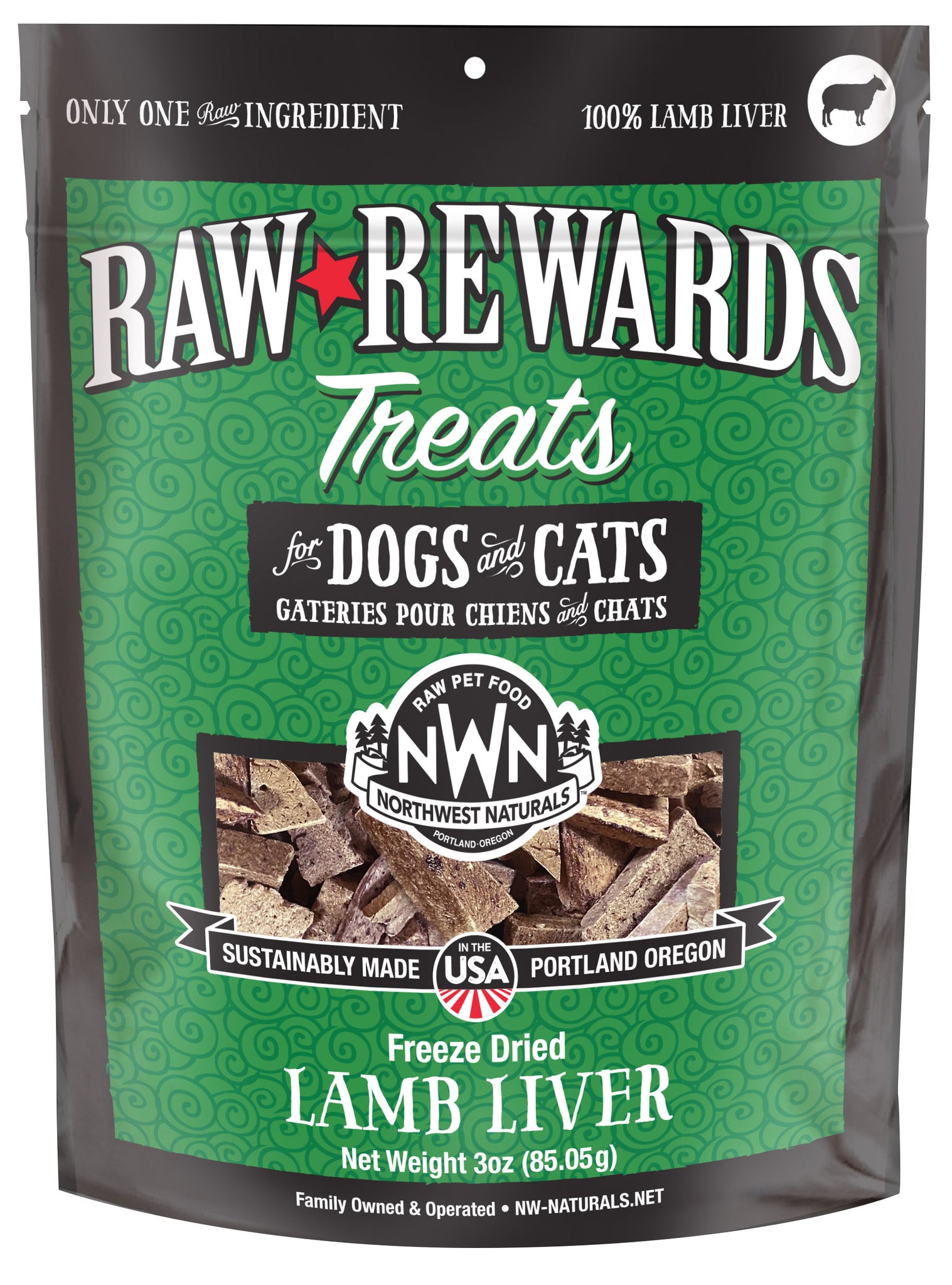 Northwest Naturals Freeze Dried Lamb Liver Treats 3oz