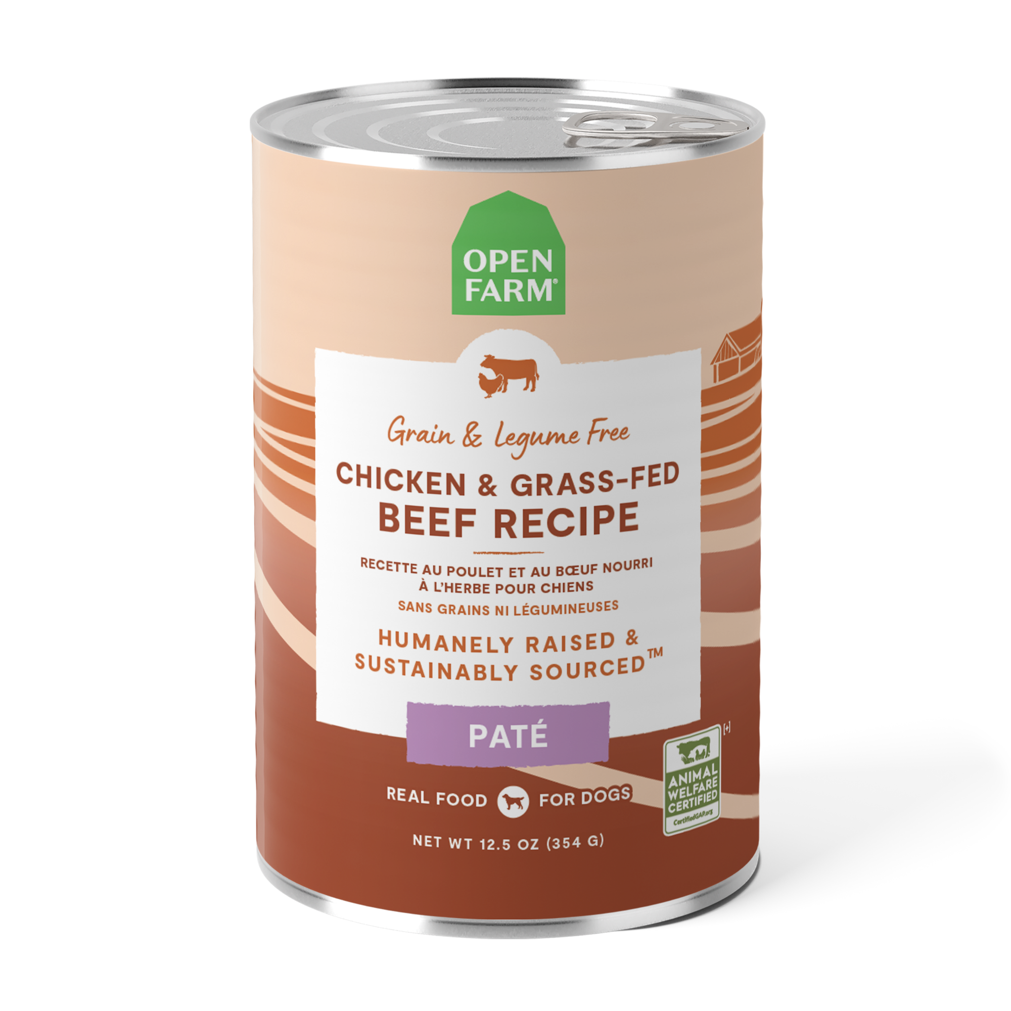 Open Farm Canned Chicken & Grass Fed Beef Recipe Pate 12.5oz