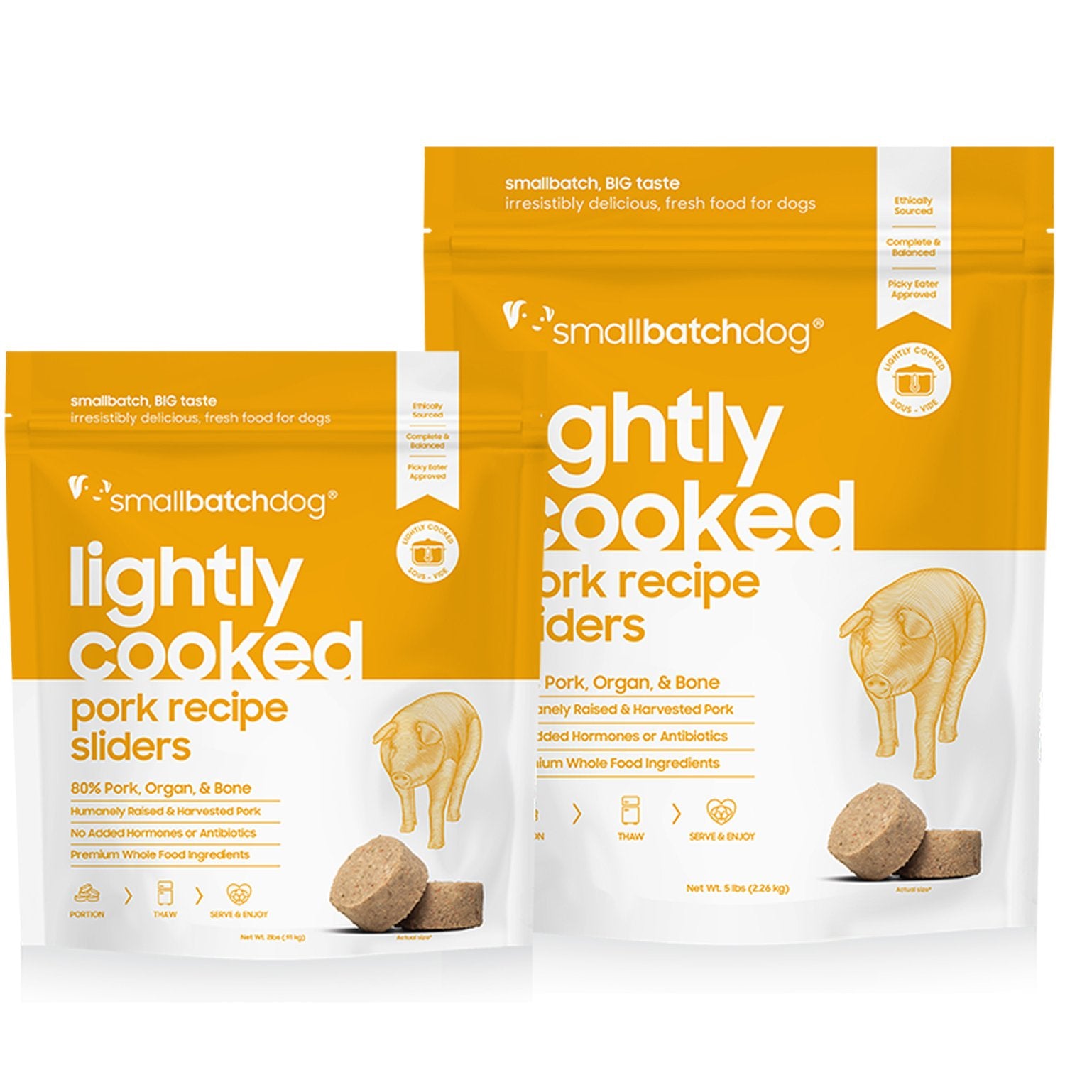 SmallBatch Frozen Lightly Cooked Dog Food Pork