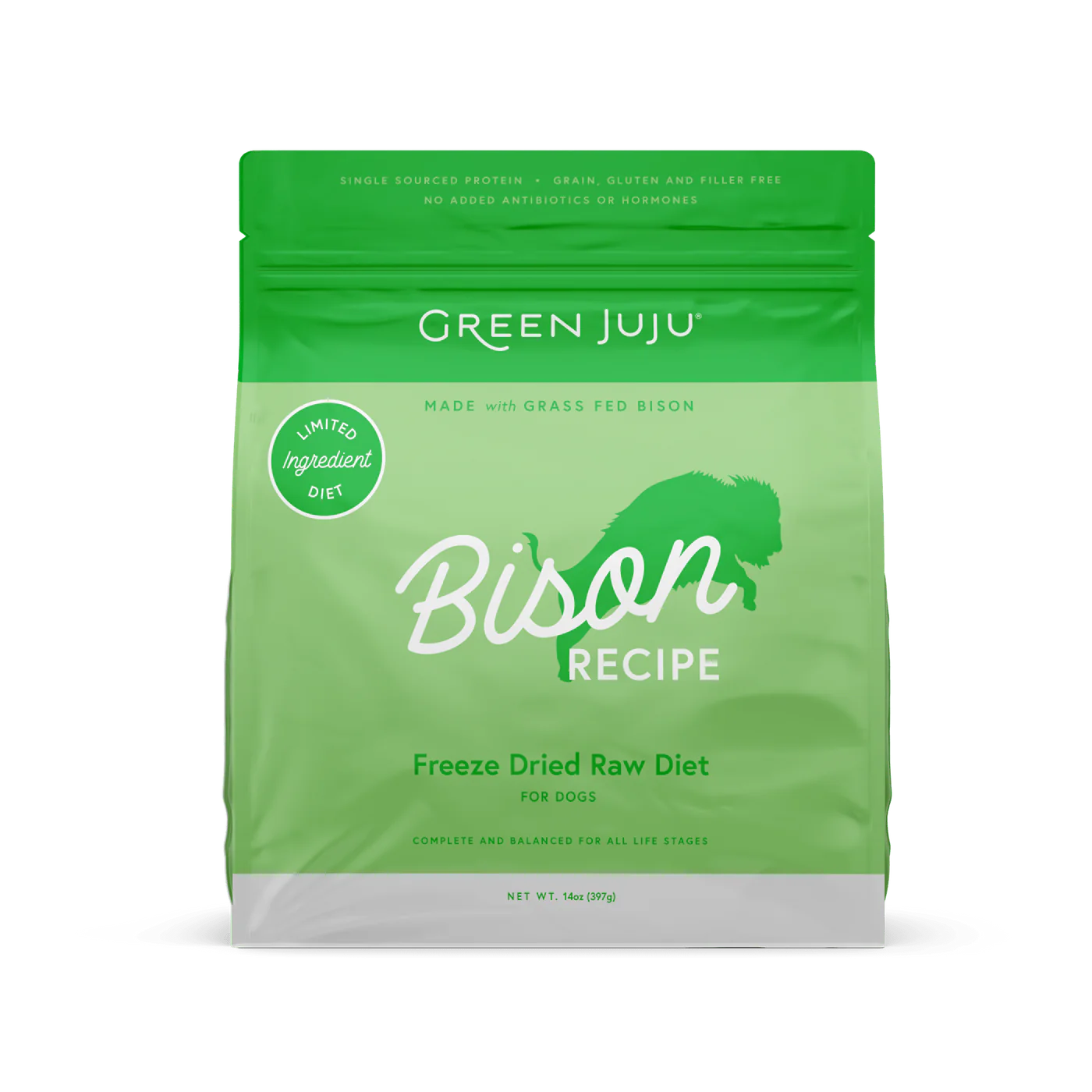 Green JuJu Freeze Dried Raw Limited Ingredient Bison Recipe 14oz