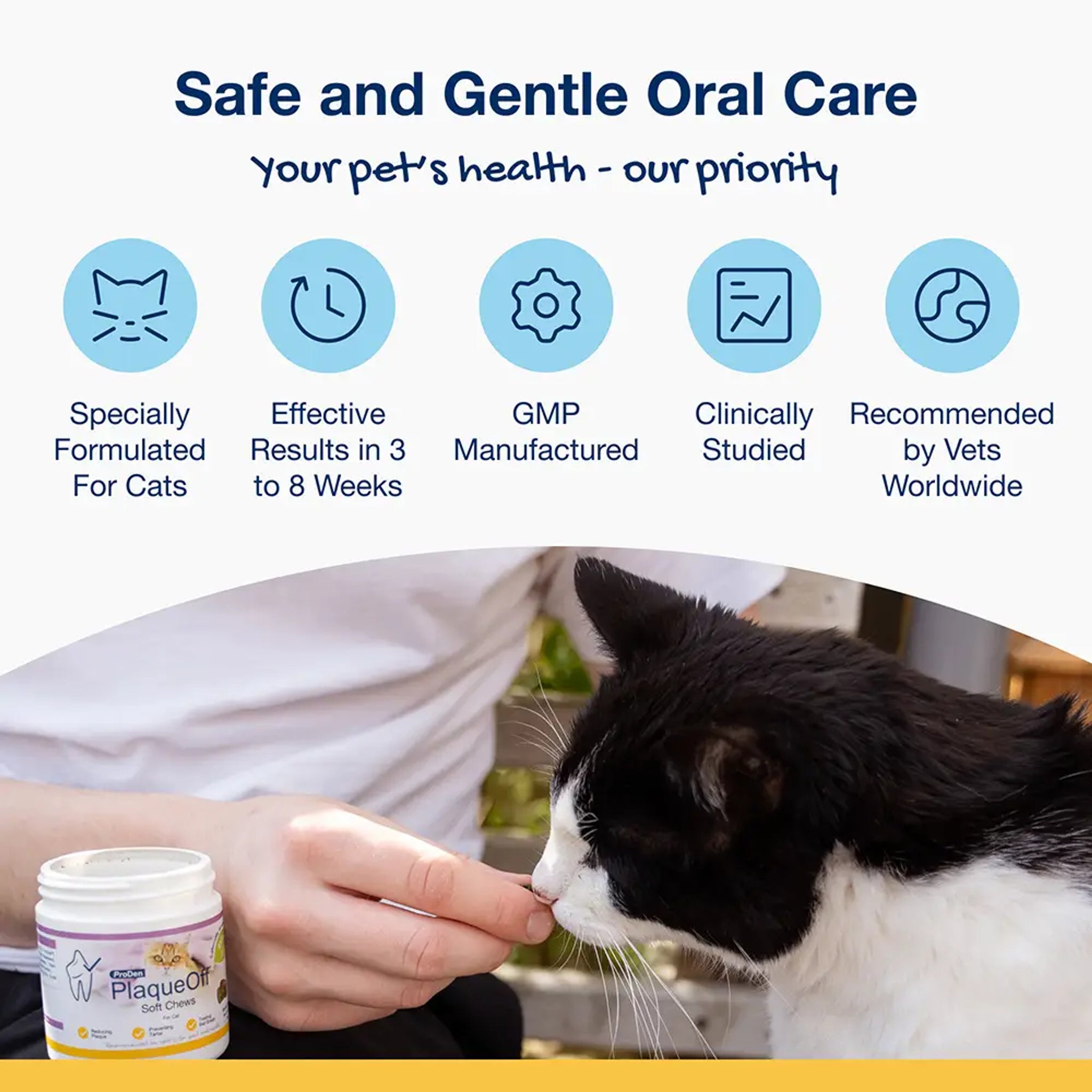 PlaqueOff Cat Dental Soft Chews 45 Count