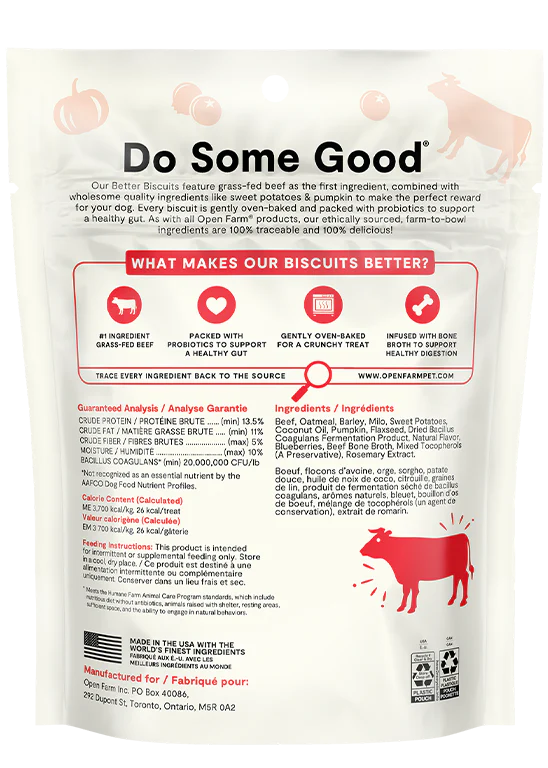 Open Farm Better Biscuits Beef & Oatmeal Recipe 8oz