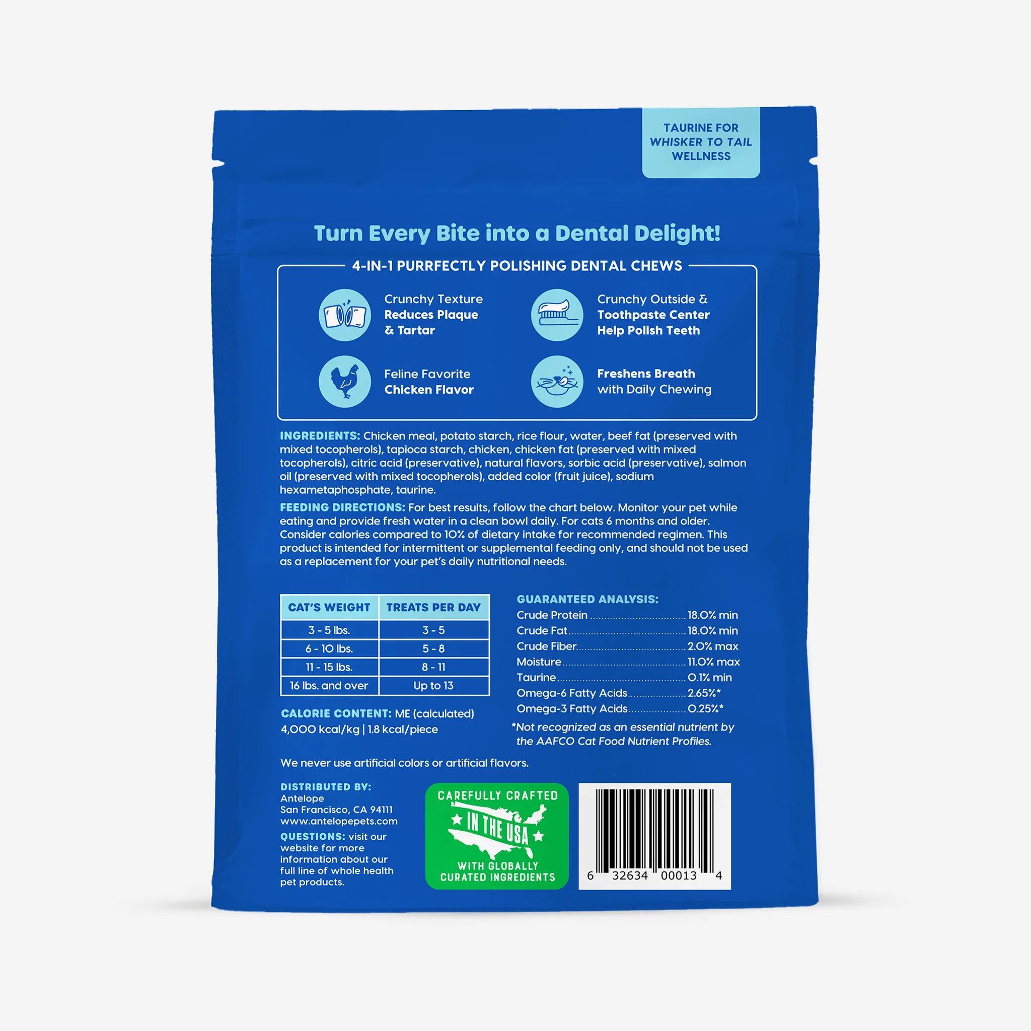 Ark Naturals Cat Kiss Me-Ow Cleaning Dental Chews Chicken 3oz