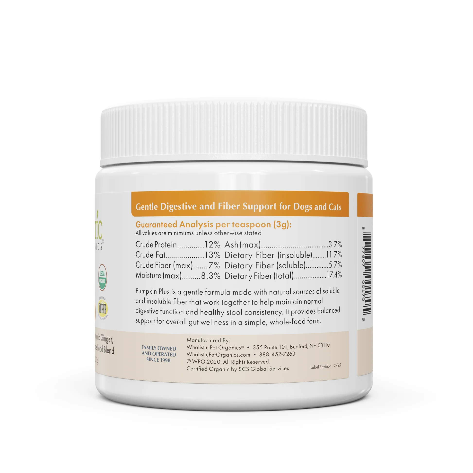 Wholistic Pet Organics Pumpkin Plus