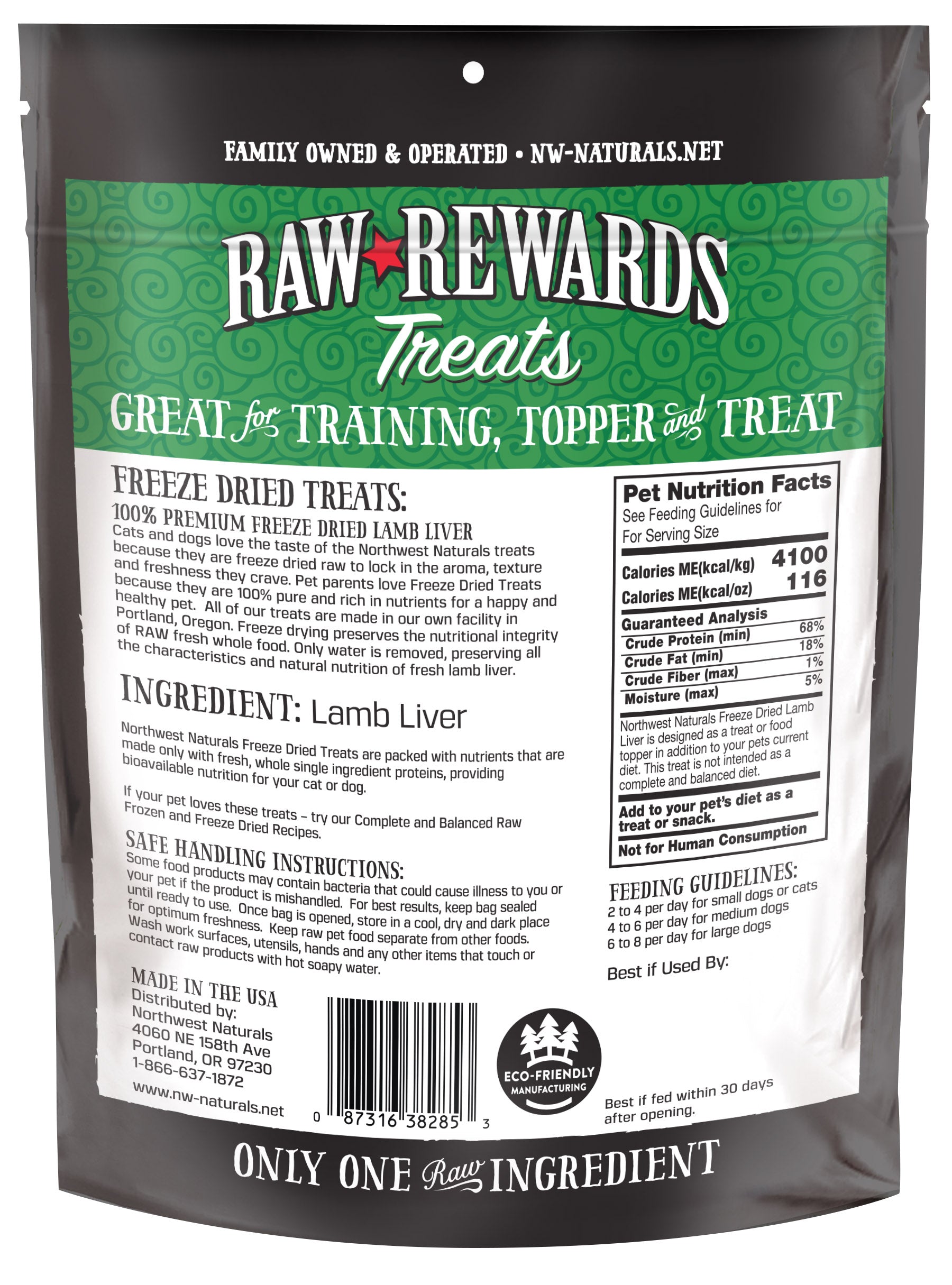 Northwest Naturals Freeze Dried Lamb Liver Treats 3oz