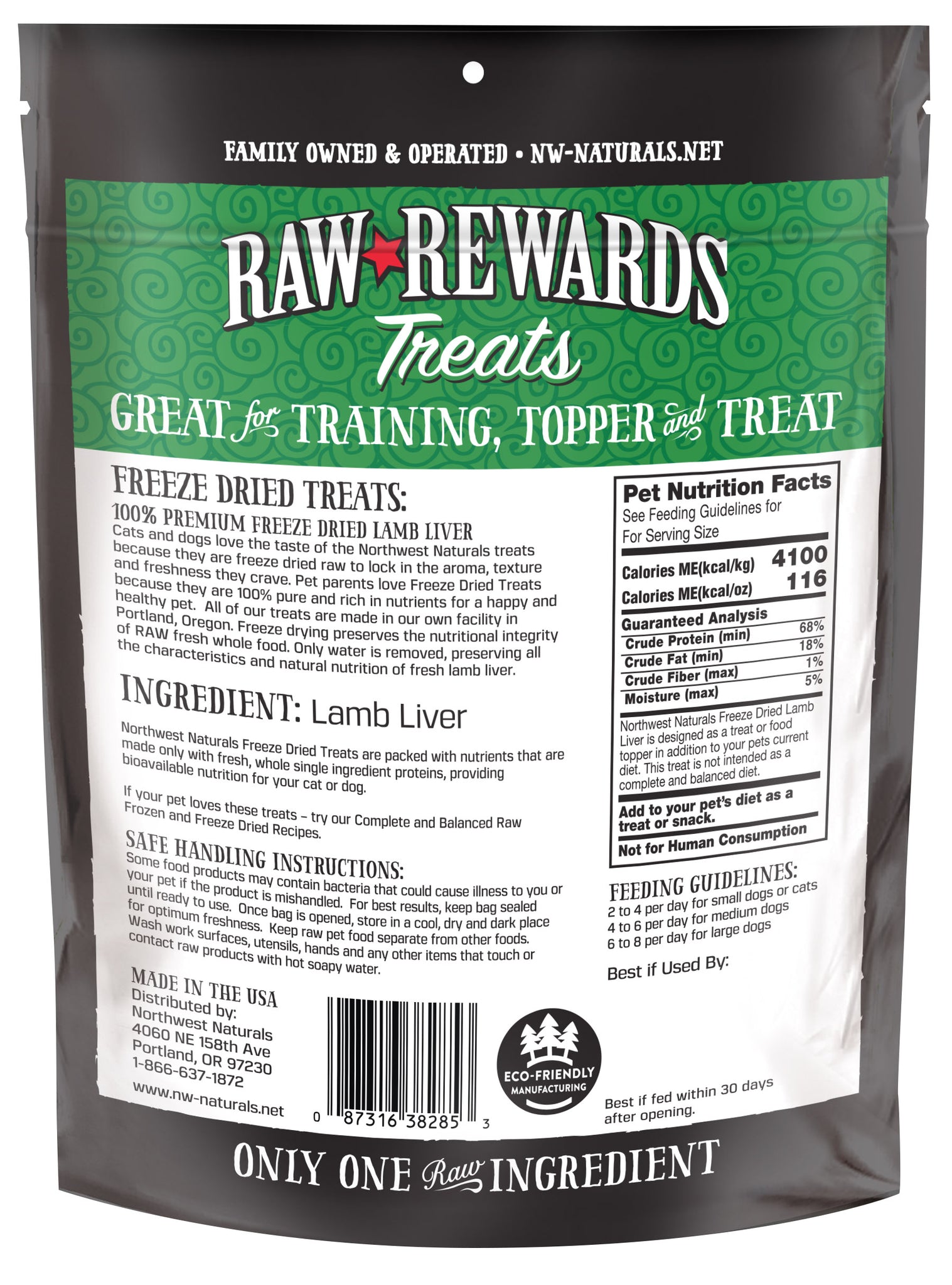 Northwest Naturals Freeze Dried Lamb Liver Treats 3oz