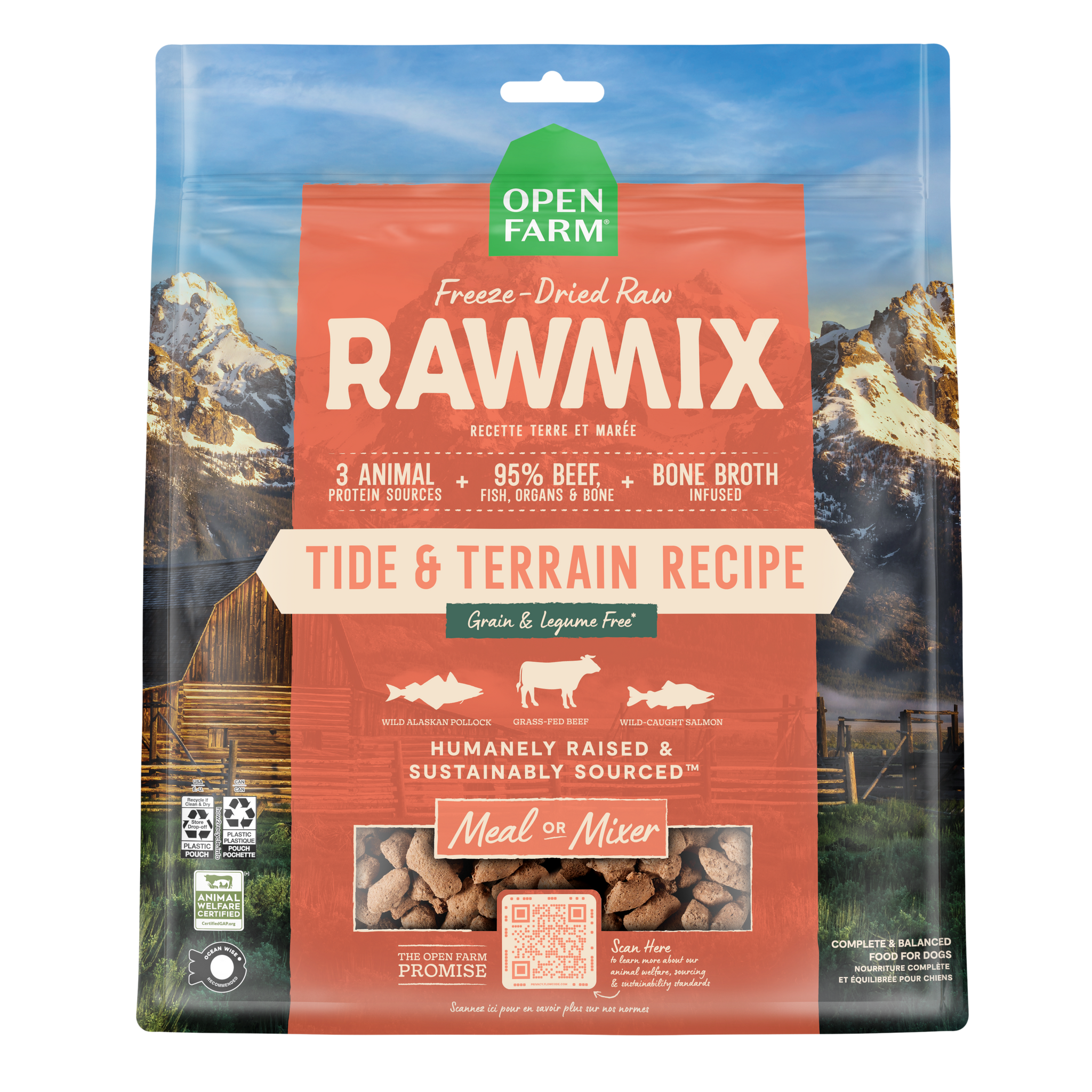 Open Farm Freeze Dried RawMix Tide & Terrain Recipe 13.5oz