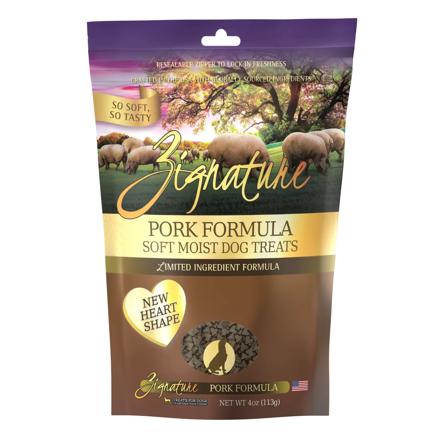 Zignature Soft Dog Treats Pork 4oz